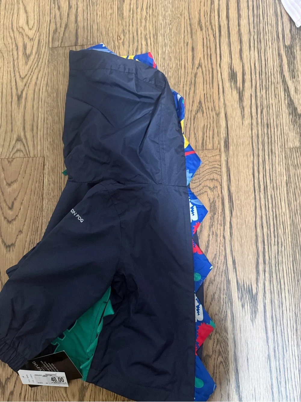 London Fog Navy Jacket with Multicolor Dino Lining